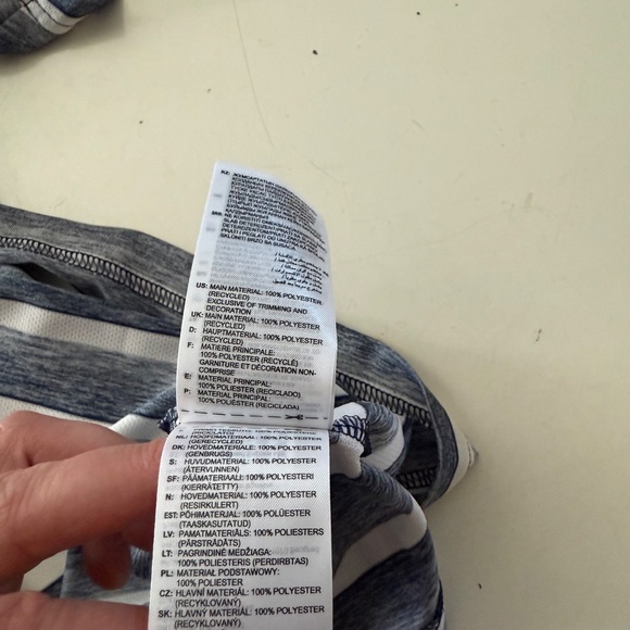 Adidas x Desert Mountain GC Scratched Gray Striped Golf Polo Mens Medium Stretch - Picture 7 of 7